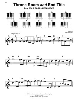 page one of Throne Room and End Title (from Star Wars: A New Hope) (Super Easy Piano)