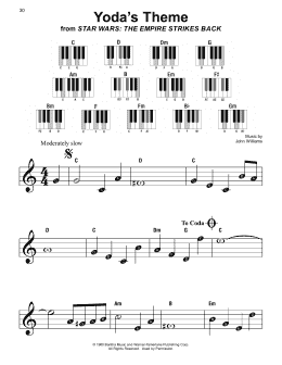 page one of Yoda's Theme (from Star Wars: The Empire Strikes Back) (Super Easy Piano)