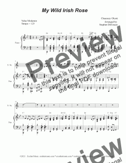 page one of My Wild Irish Rose (Soprano Saxophone and Piano)