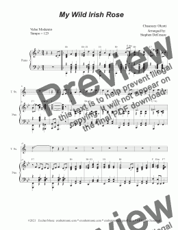 page one of My Wild Irish Rose (Tenor Saxophone and Piano)