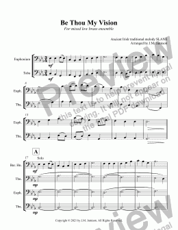 page one of Be Thou My Vision (mixed low brass)