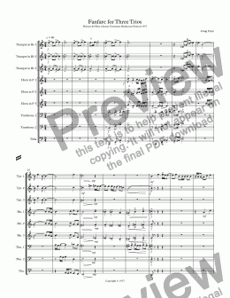 page one of Fanfare for Three Trios