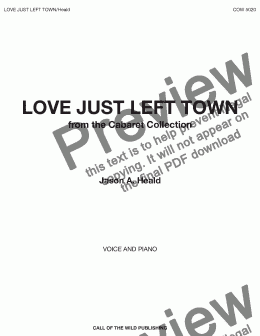 page one of Love Just Left Town 