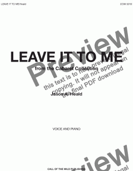 page one of Leave It to Me 