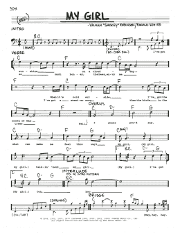 page one of My Girl (Real Book – Melody & Chords)
