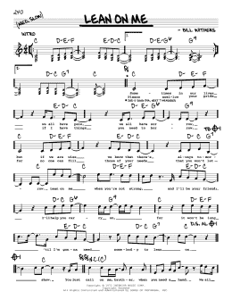 page one of Lean On Me (Real Book – Melody & Chords)