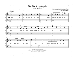 page one of Get Back Up Again (from Trolls) (Educational Piano)