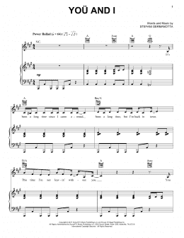 page one of You And I (Piano & Vocal)