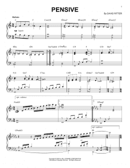 page one of Pensive (Piano Solo)