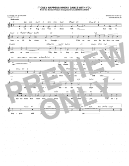page one of It Only Happens When I Dance With You (from Easter Parade) (Lead Sheet / Fake Book)
