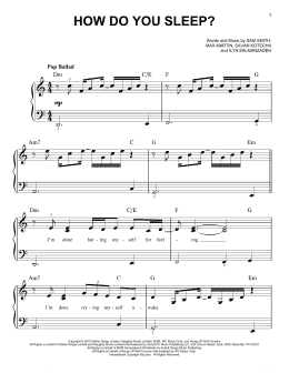page one of How Do You Sleep? (Easy Piano)