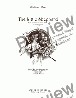 page one of The Little Shepherd for string quartet