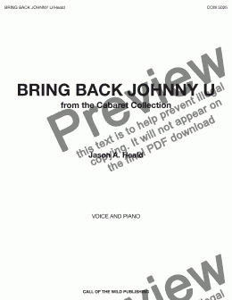 page one of Bring Back Johnny U 