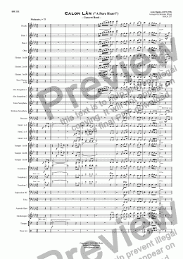 page one of Calon Lân ("A Pure Heart") - Concert Band