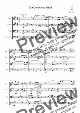 page one of The Conscious Mind - String Quartet