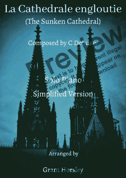 page one of La Cathedral engloutie (The Submerged Cathedral)-Debussy- Solo Piano-Simplified version