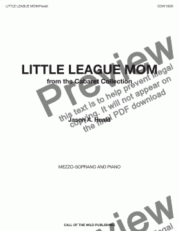 page one of Little League Mom