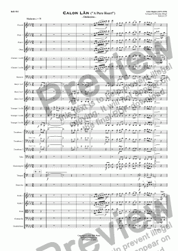page one of Calon Lân ("A Pure Heart")  - Orchestra 