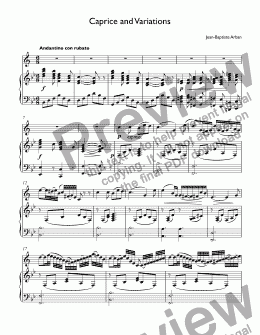 page one of Arban - Caprice and Variations for trumpet & piano