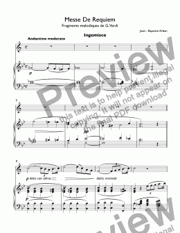 page one of Arban - Messe De Requiem de G.Verdi  for trumpet & piano