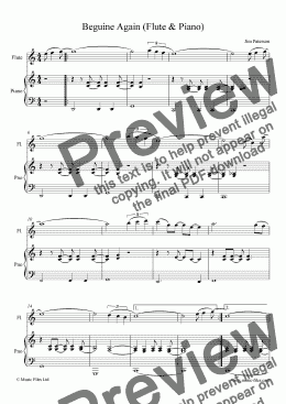 page one of Beguine Again (Flute and Piano)