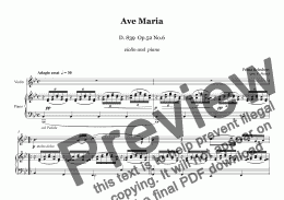 page one of Schubert - AVE MARIA - violin and piano