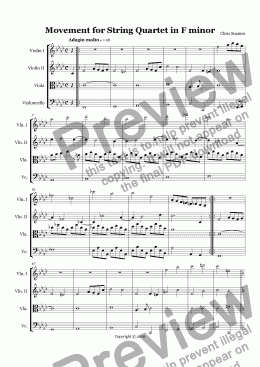 page one of Movement for String Quartet in F minor Op.3b
