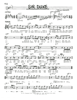 page one of Sir Duke (Real Book – Melody & Chords)