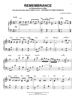 page one of Remembrance (In Remembrance Of Me) (Easy Piano)