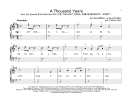 page one of A Thousand Years (Educational Piano)