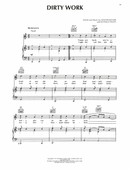 page one of Dirty Work (Piano, Vocal & Guitar Chords (Right-Hand Melody))