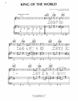 page one of King Of The World (Piano, Vocal & Guitar Chords (Right-Hand Melody))