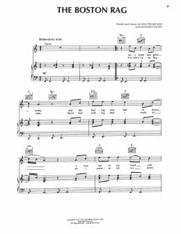 page one of The Boston Rag (Piano, Vocal & Guitar Chords (Right-Hand Melody))