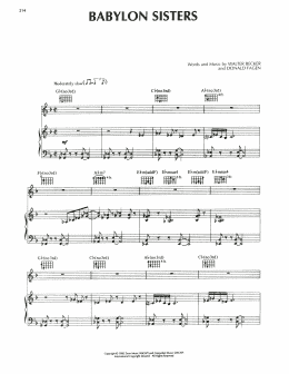 page one of Babylon Sisters (Piano, Vocal & Guitar Chords (Right-Hand Melody))