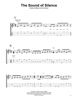 page one of The Sound Of Silence (Easy Ukulele Tab)