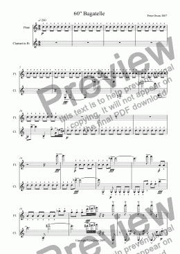 page one of 60" Bagatelle for Flute & Clarinet