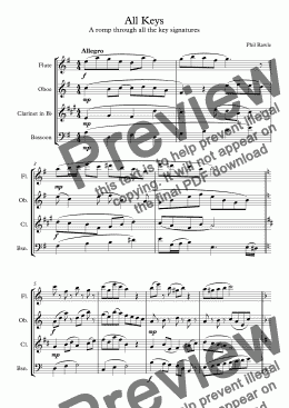 page one of All Keys - Wind Quartet