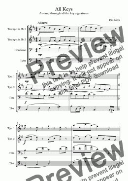 page one of All Keys - Brass Quartet