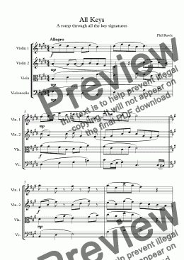 page one of All Keys - String Quartet