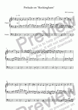 page one of Prelude on "Rockingham" for organ