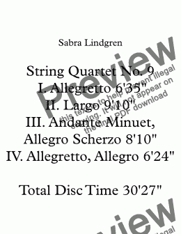 page one of String Quartet No. 9  II. Largo