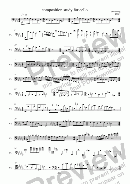 page one of Composition Study for Cello