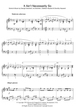 page one of It Ain't Necessarily So (from Porgy And Bess) (Easy Piano)