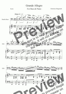 page one of Grande Allegro - Dragonetti - Orchestral Tuning - Score
