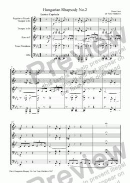 page one of Liszt Hungarian Rhapsody No.2 (C minor - F)