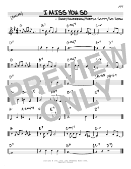 page one of I Miss You So (Real Book – Melody & Chords)
