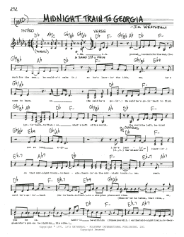 page one of Midnight Train To Georgia (Real Book – Melody & Chords)