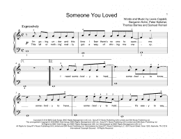 page one of Someone You Loved (Educational Piano)