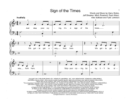 page one of Sign Of The Times (Educational Piano)