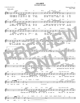 page one of Lullabye (Goodnight, My Angel) (Lead Sheet / Fake Book)